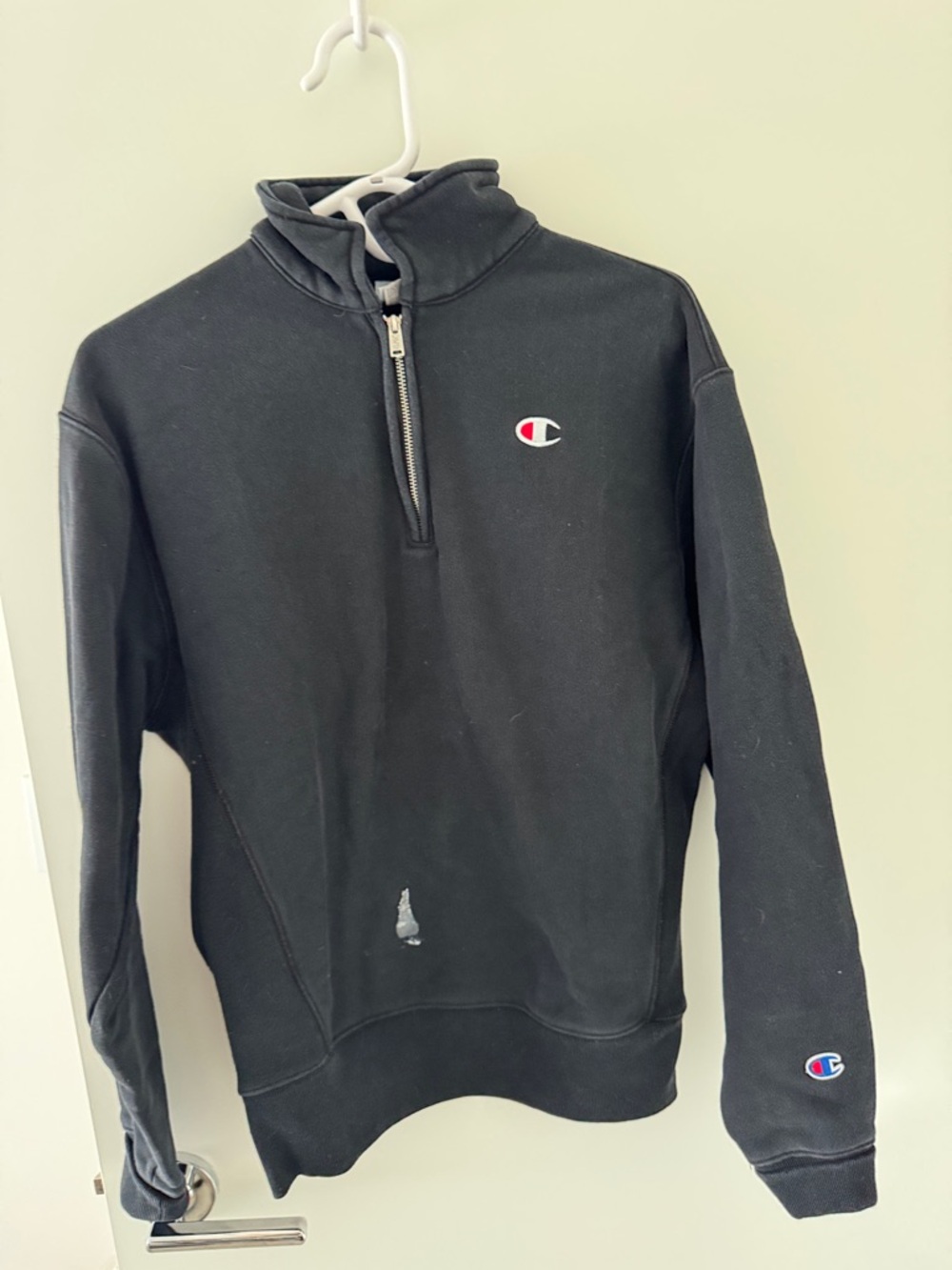 Champion Black Quarter-Zip Pullover with Logo
